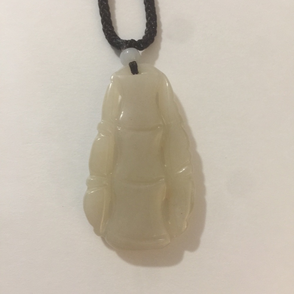 Authentic Jade “Jadeite” Bamboo Pendant Feng Shui - Picture 2 of 6
